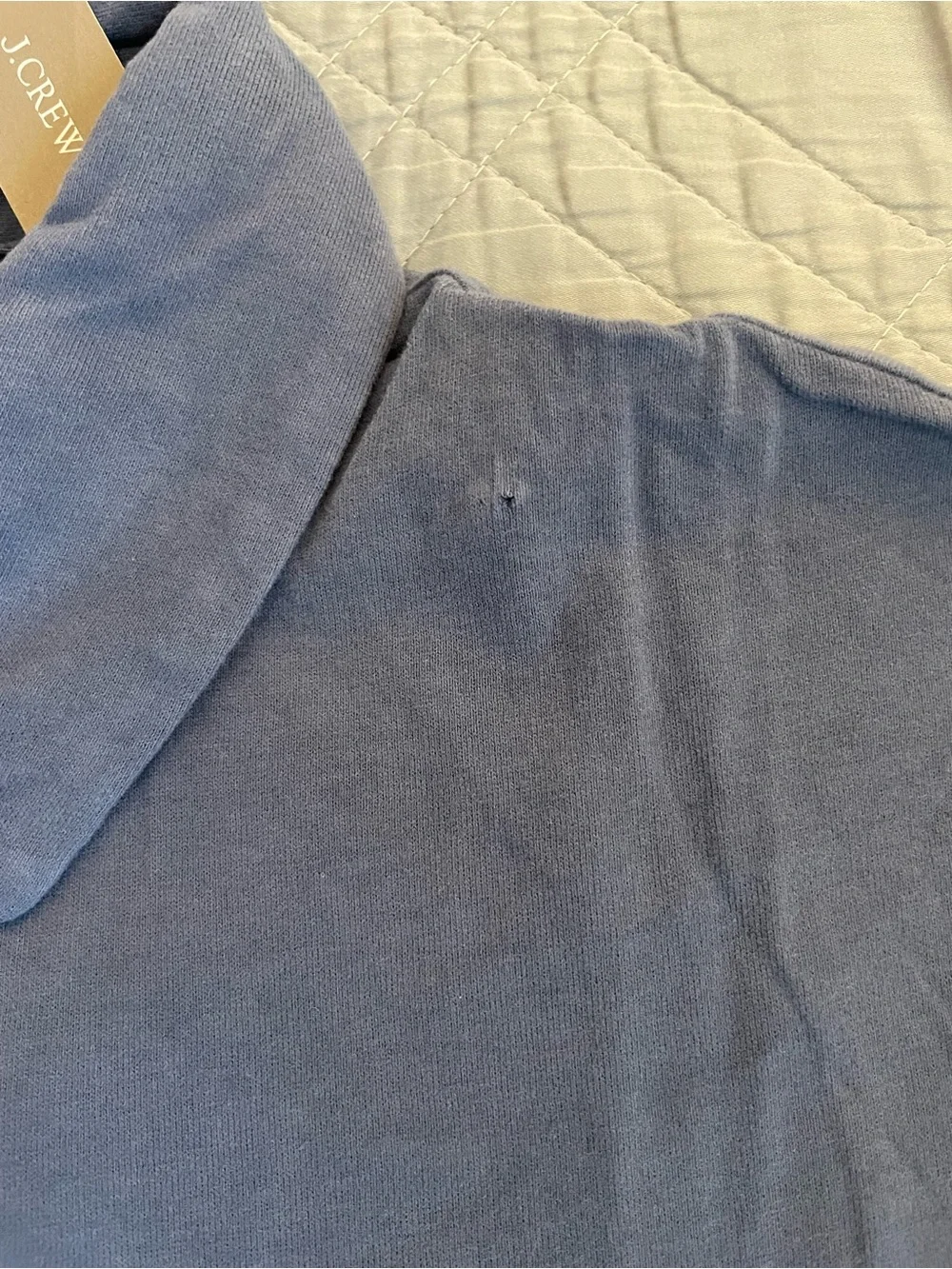 J. CREW sueded cotton polo shirt in Bellport Blue Size M NWD $55 BW383